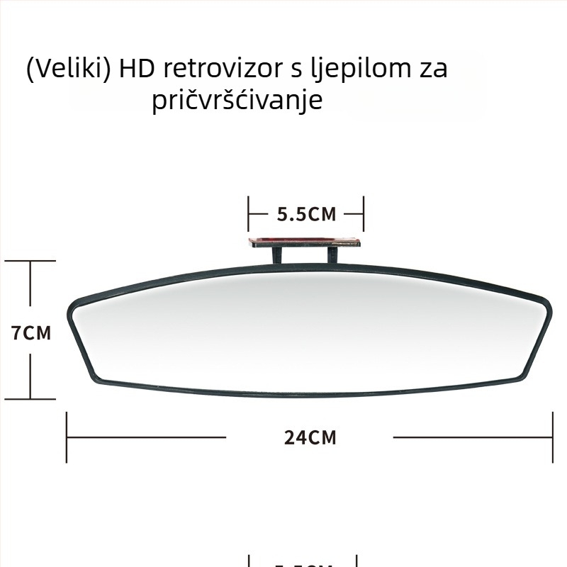 Širokokutno retrovizor sa snažnom usisnom čašom za unutarnju upotrebu – pomoćni retrovizor za parkiranje unatrag