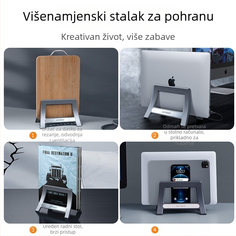 Univerzalni nosač za telefon, tablet i računalo, sklopivi i prenosni, plastični, model 03671, Paifan/Oatsbasf