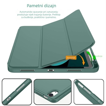 Zaštitno kućište za iPad Air 4/5 s usklađenom bojom, pretinac za olovku, mekana ovojnica, 10,9 inča