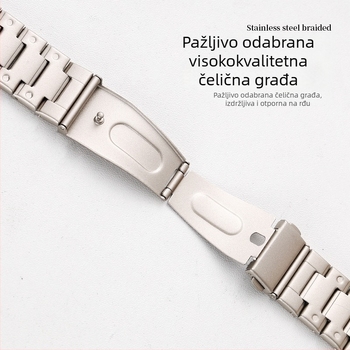 Nerđajući čelični remen za pametni sat, rub s točkicama, kompatibilan s Apple Watch i Huawei GT