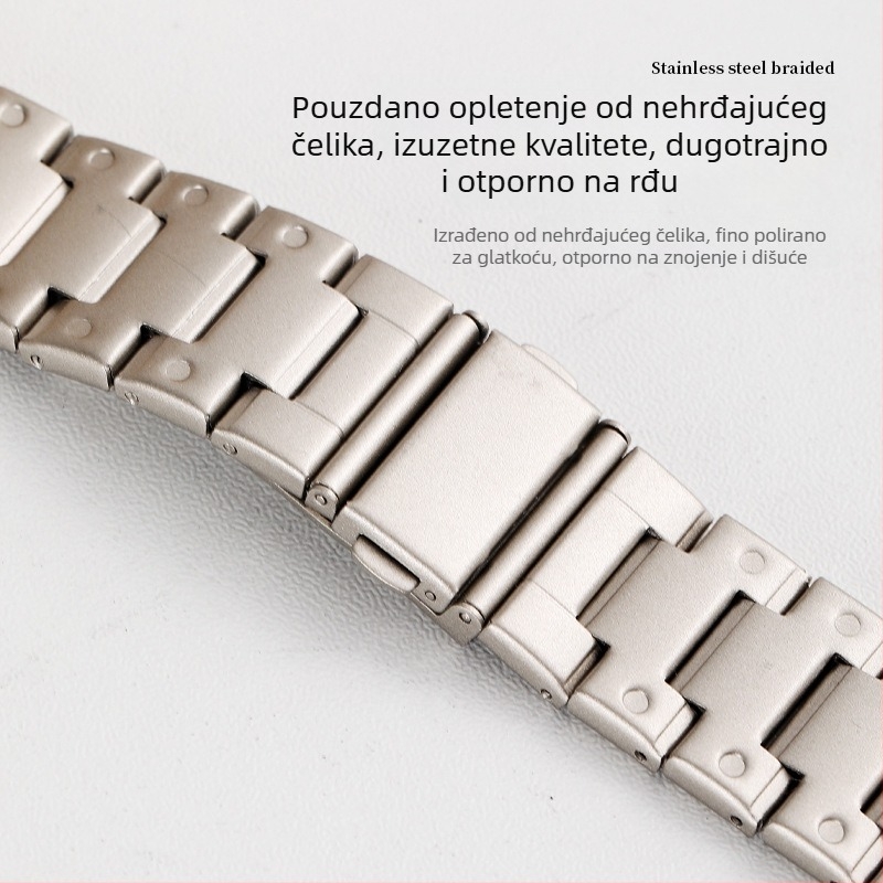 Nerđajući čelični remen za pametni sat, rub s točkicama, kompatibilan s Apple Watch i Huawei GT