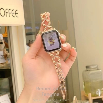 Metalna narukvica za Apple Watch s motivom četiri lista, širina 22 mm, duljina 18 cm, težina 54 g