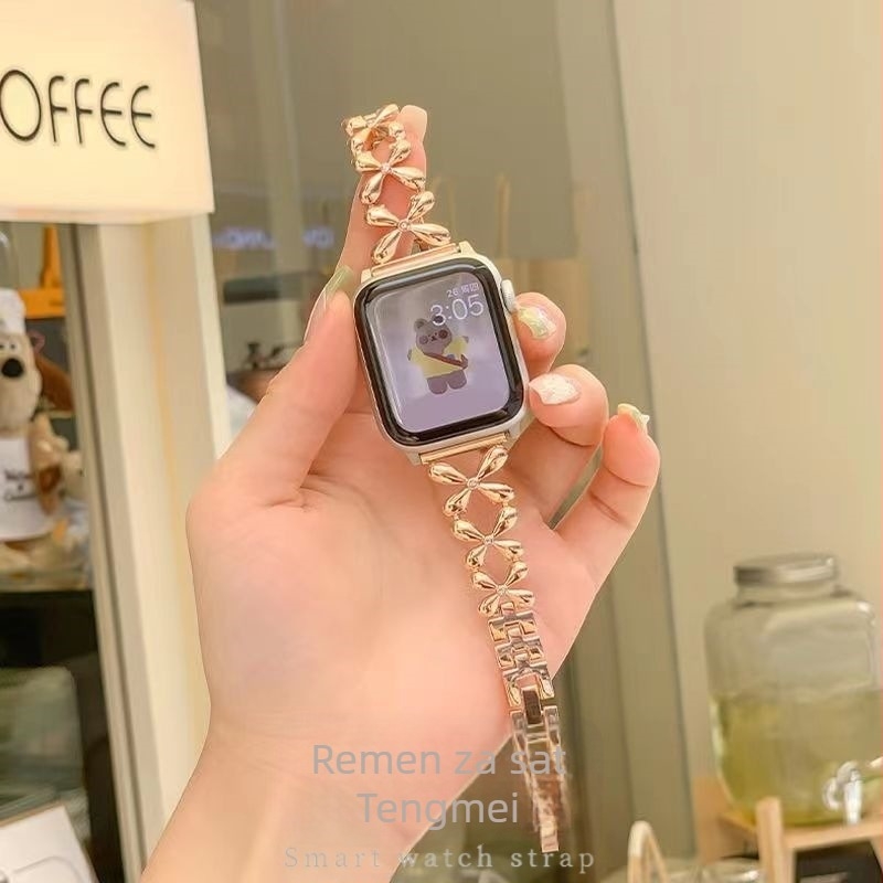 Metalna narukvica za Apple Watch s motivom četiri lista, širina 22 mm, duljina 18 cm, težina 54 g