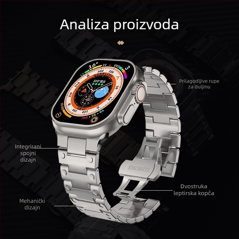 Penghun remen za Apple Watch Ultra od nehrđajućeg čelika s metalnom lancem | Materijal: 29990800995 | Stil: Poslovno