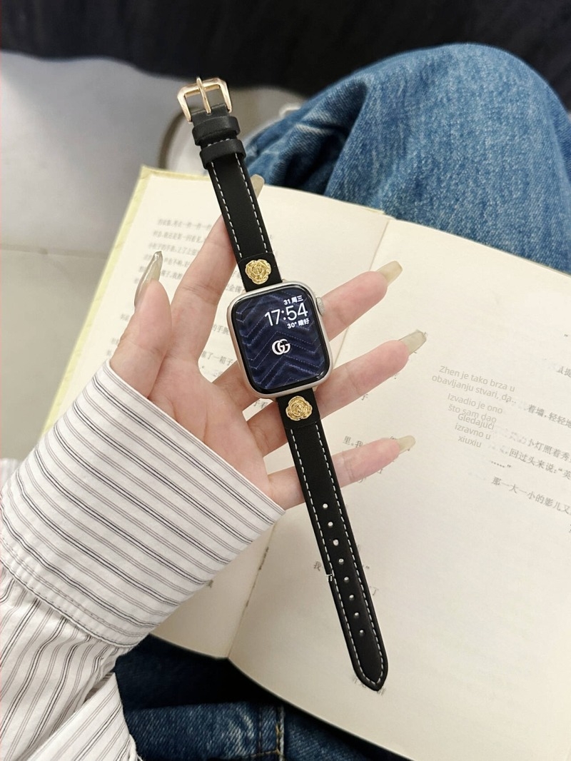 Kožna Colorblock narukvica Camellia za Apple Watch S9, ženski, 14 mm, kompatibilno s Ultra SE