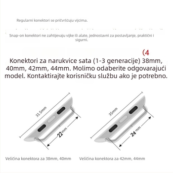 Metalni konektor za narukvicu Apple Watch — klasičan dizajn