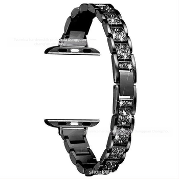 Diamantima ukrašeni metalni remen za Apple Watch Series 8, duljina 19 cm, širina 20/22 mm