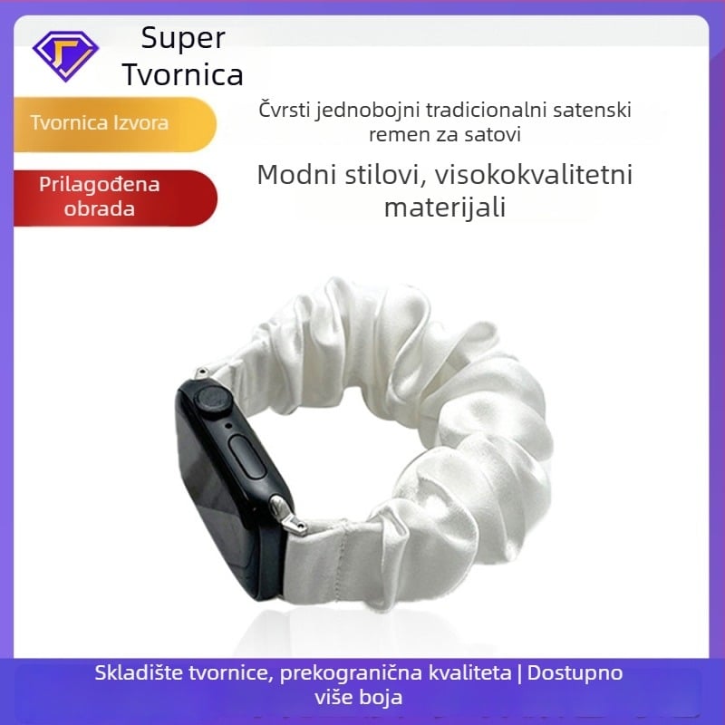 Elastični remen za sat od Mulberry svile za Apple Watch 7/8, jednobojan, 22 mm širina, veličine 38/40/41 mm i 42/44/45 mm