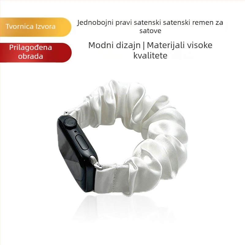 Elastični remen za sat od Mulberry svile za Apple Watch 7/8, jednobojan, 22 mm širina, veličine 38/40/41 mm i 42/44/45 mm