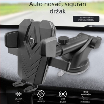 Držač za telefon za navigaciju u automobilu s vakuumskim držačem, univerzalna kompatibilnost, teleskopsko automatsko zaključavanje, za prednje staklo