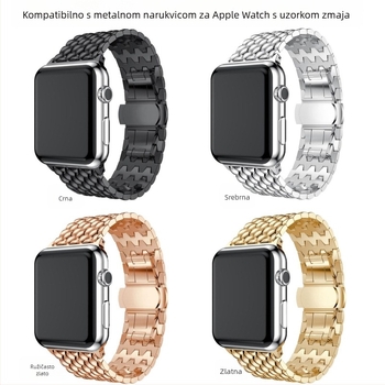 Metalni kaiš sa uzorkom zmaja za Apple Watch Serije 2–7