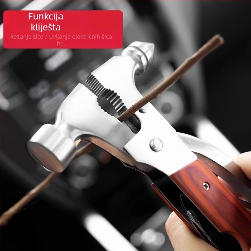 Automobilski čekić za spašavanje s rezačem stakla — višenamjenski sigurnosni čekić od nehrđajućeg čelika, težina 0.39