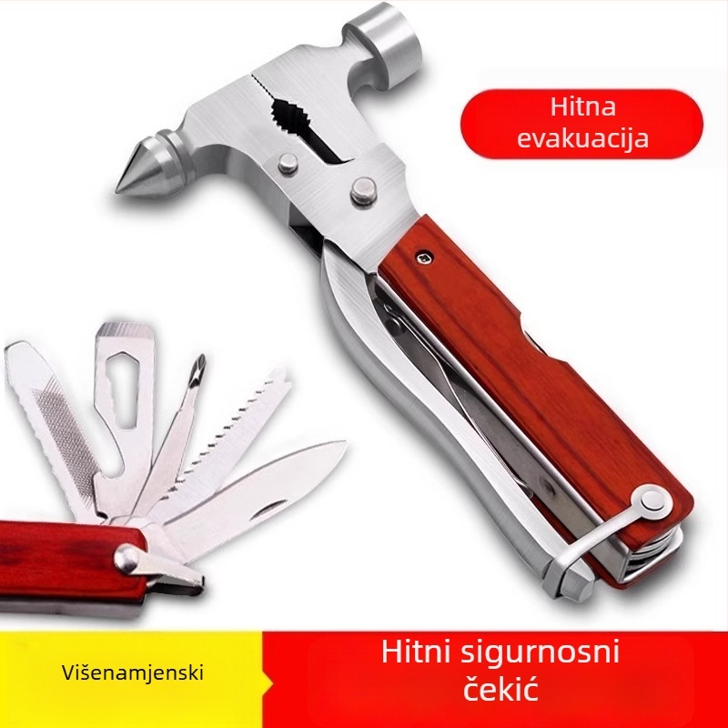 Automobilski čekić za spašavanje s rezačem stakla — višenamjenski sigurnosni čekić od nehrđajućeg čelika, težina 0.39
