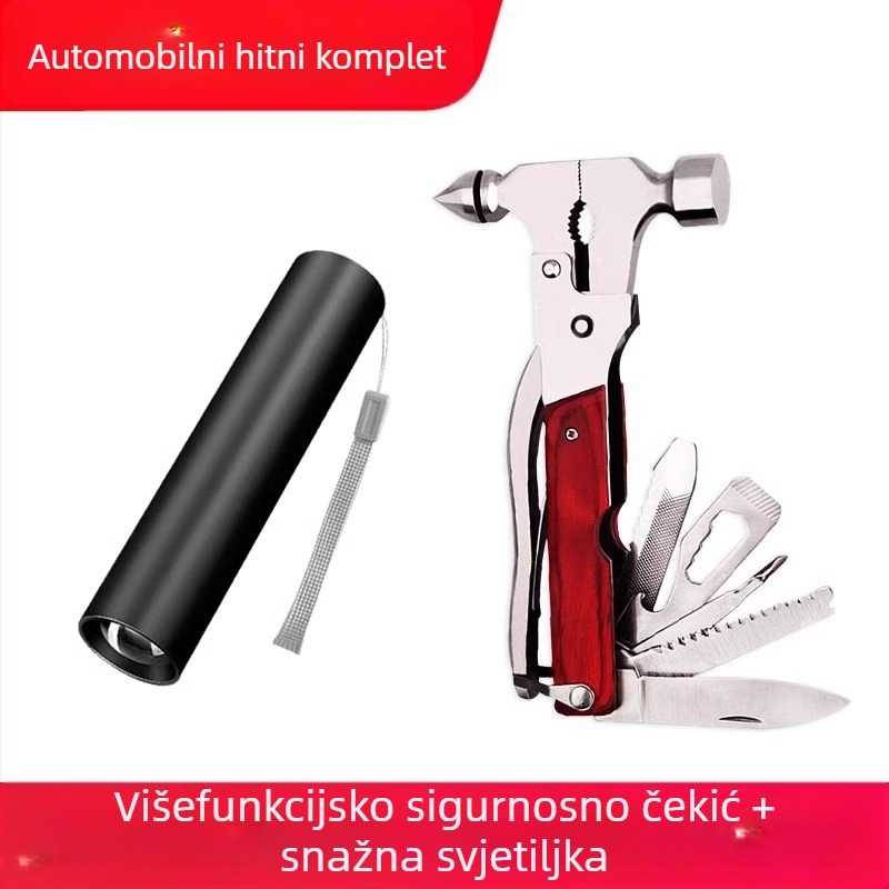 Automobilski čekić za spašavanje s rezačem stakla — višenamjenski sigurnosni čekić od nehrđajućeg čelika, težina 0.39