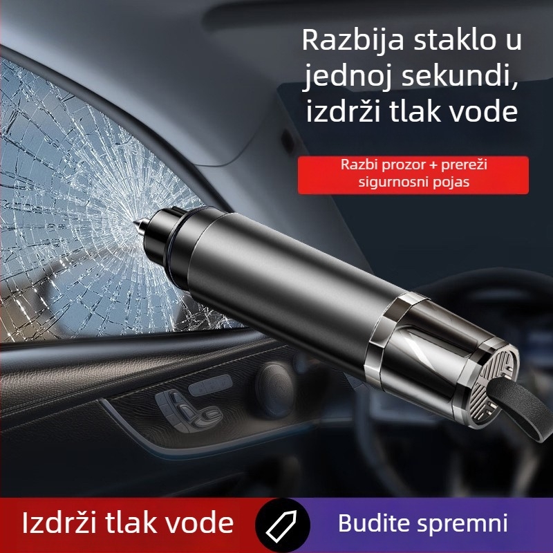 Automobilski sigurnosni čekić za razbijanje stakla (Rongsheng • ABS • 0.2 kg)
