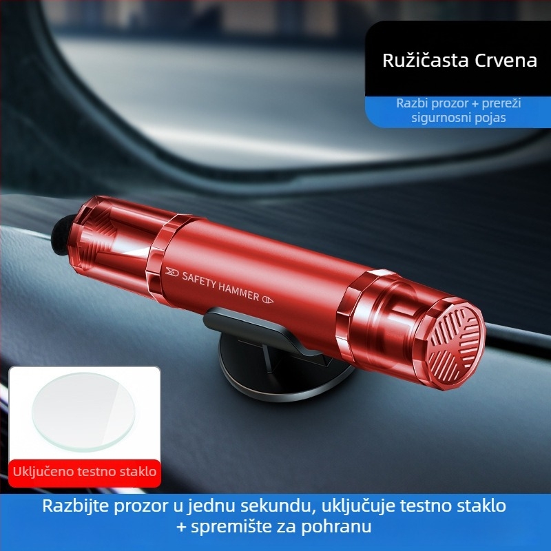 Automobilski sigurnosni čekić za razbijanje stakla (Rongsheng • ABS • 0.2 kg)