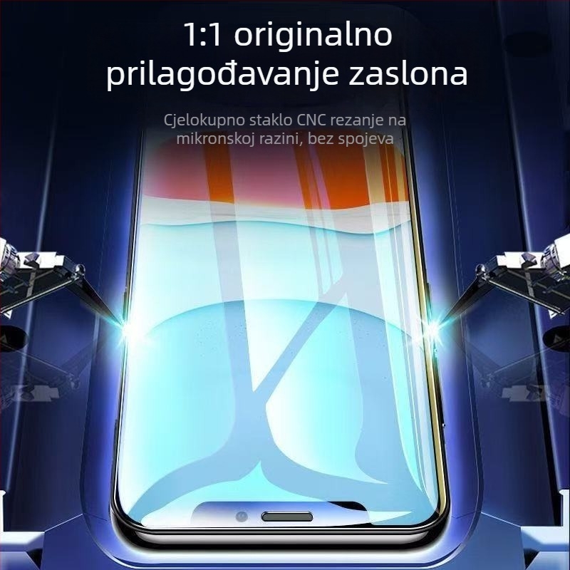 Staklena zaštita od kaljenog stakla za prednju stranu iPhone 11 Pro Max, potpuno pokrivanje, otpornost na padove, filtr plavog svjetla