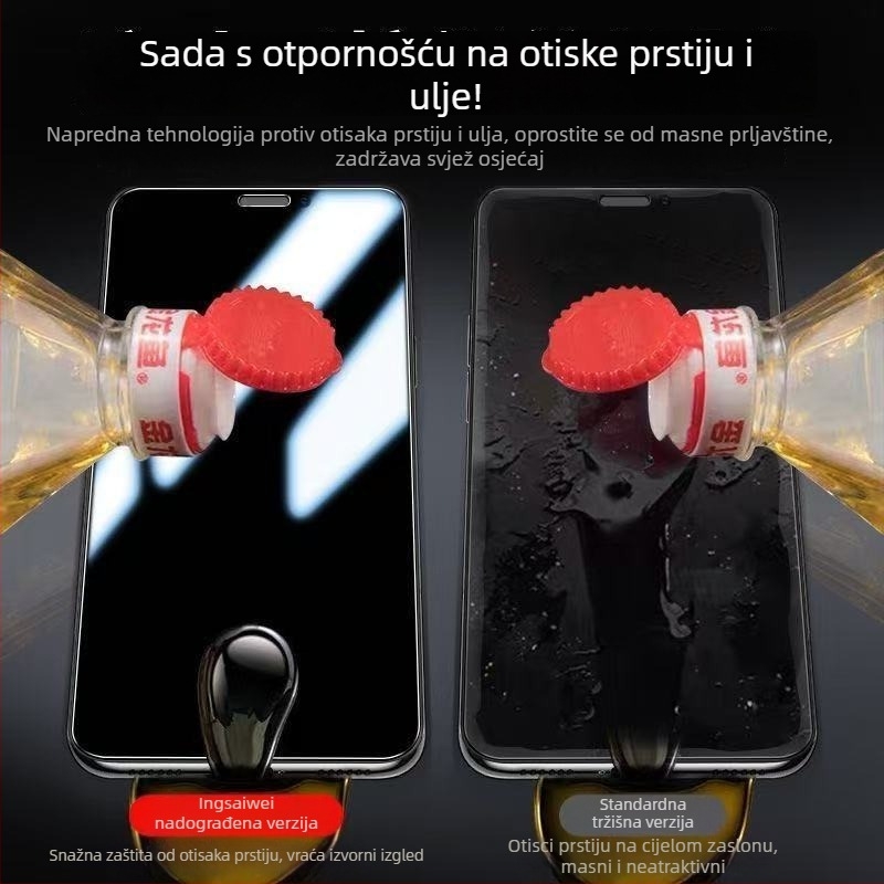 Staklena zaštita od kaljenog stakla za prednju stranu iPhone 11 Pro Max, potpuno pokrivanje, otpornost na padove, filtr plavog svjetla