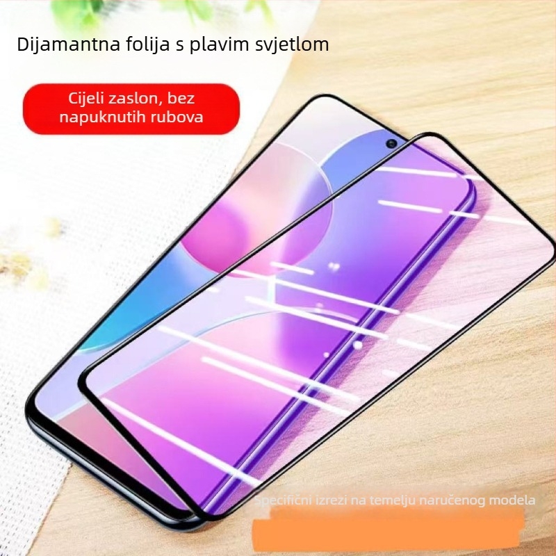 Staklena zaštita od kaljenog stakla za prednju stranu iPhone 11 Pro Max, potpuno pokrivanje, otpornost na padove, filtr plavog svjetla