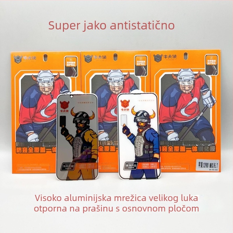 Zaštitno staklo s zaštitom privatnosti za iPhone X/14/15 Pro, cijeli zaslon, mreža za prašinu, HD, elektroplatinirano, otporno na udarce