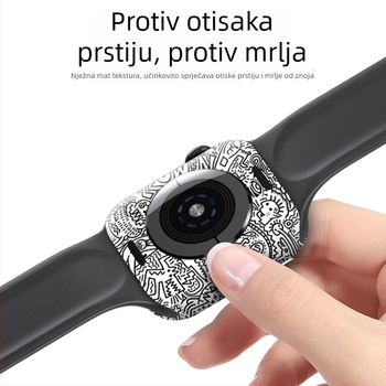 Boja puna naljepnica za okvir Apple Watch 5. generacije uz zaštitni film 3Se4