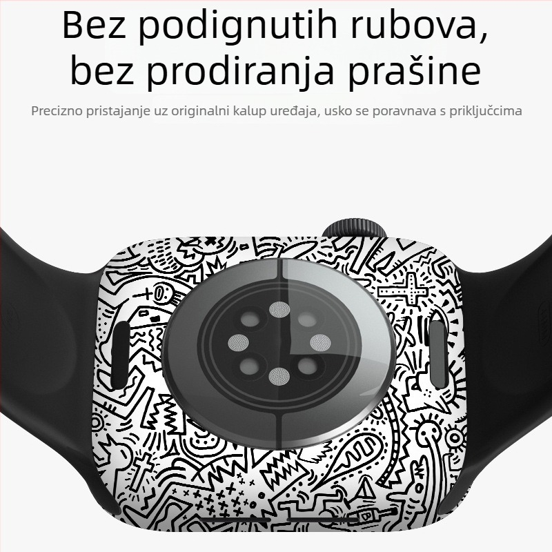 Boja puna naljepnica za okvir Apple Watch 5. generacije uz zaštitni film 3Se4
