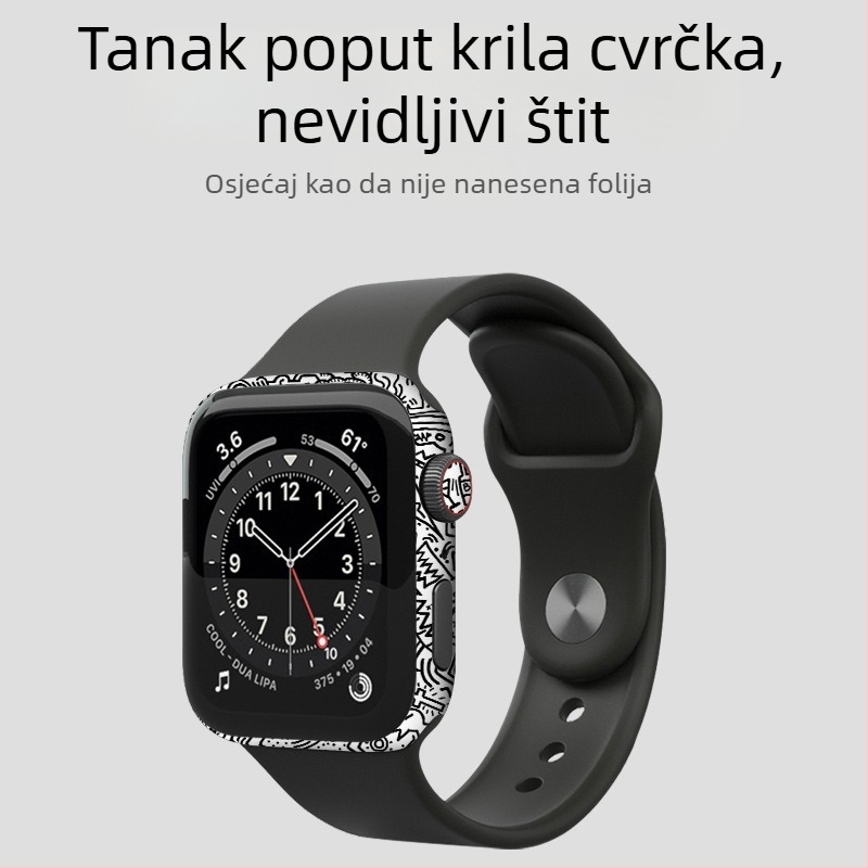 Boja puna naljepnica za okvir Apple Watch 5. generacije uz zaštitni film 3Se4