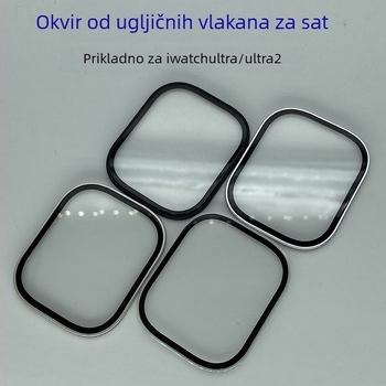 Apple Watch Ultra zaštitno staklo od kaljenog stakla s karbonskim vlaknima okvirom i integriranom zaštitom