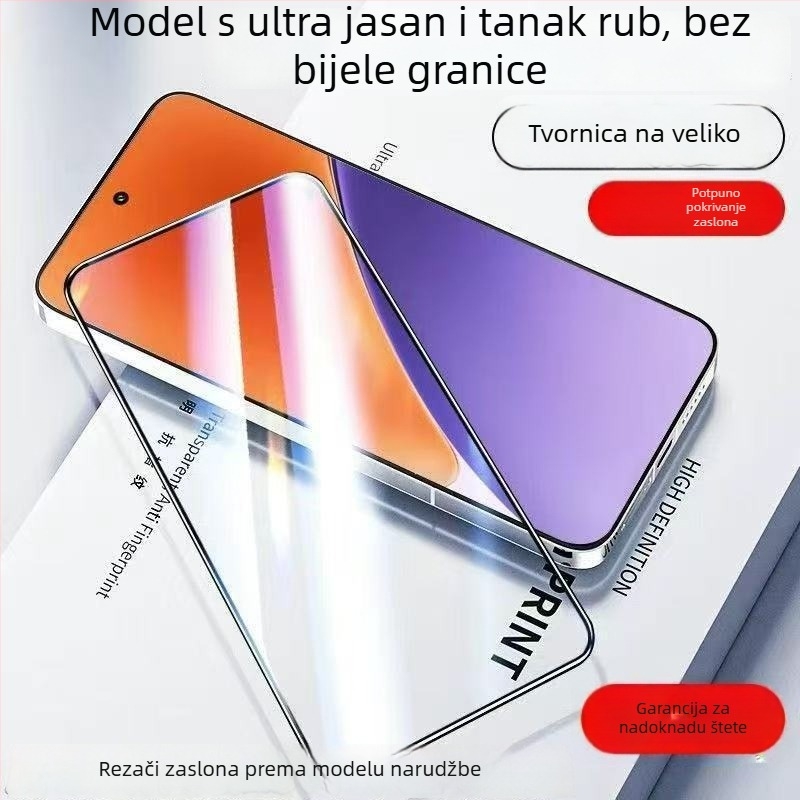 Tvrdo staklo zaštitnik zaslona za HONOR 9X/9X Pro s potpuno pokrivenim zaslonom, HD jasnoća, otporan na otiske prstiju i zaštita od plave svjetlosti