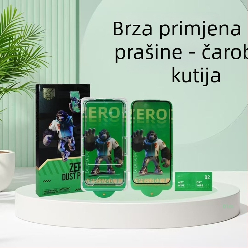 Kaljeni zaštitnik zaslona od stakla za prednju stranu s bezprašnom kutijom za nanošenje za iPhone 17 Pro Max – HD, otporan na otiske, otporan na pad, automatsko popravak, alati za nanošenje
