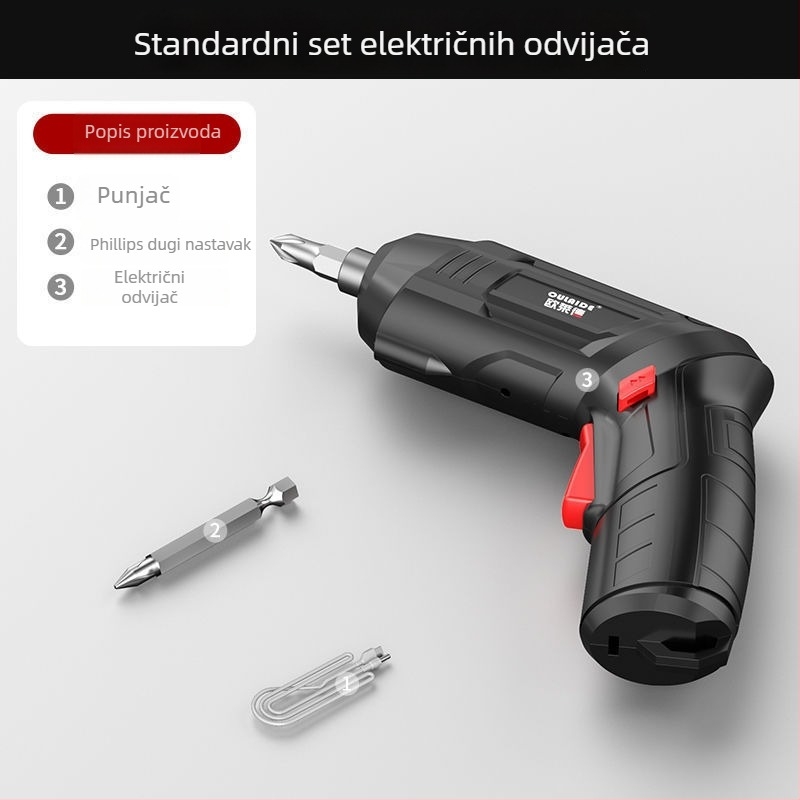 Kućni električni odvijač – set za demontažu i sastavljanje, 70–80 komada, s kutijom alata
