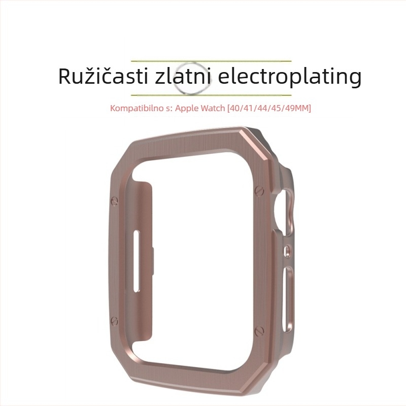 Huiyu futrola za Apple Watch za serije 5–8 i Ultra, elektroplatirano PC kućište s četkanim završnim slojem