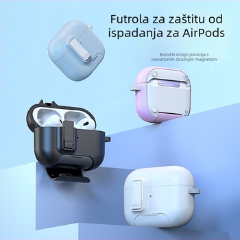 Zaštitna kutija za AirPods Pro 3 i Pro 2, s prozorčićem za otvaranje; kućište od TPU i PC, aluminijska kopča; prijenosno mekano kućište