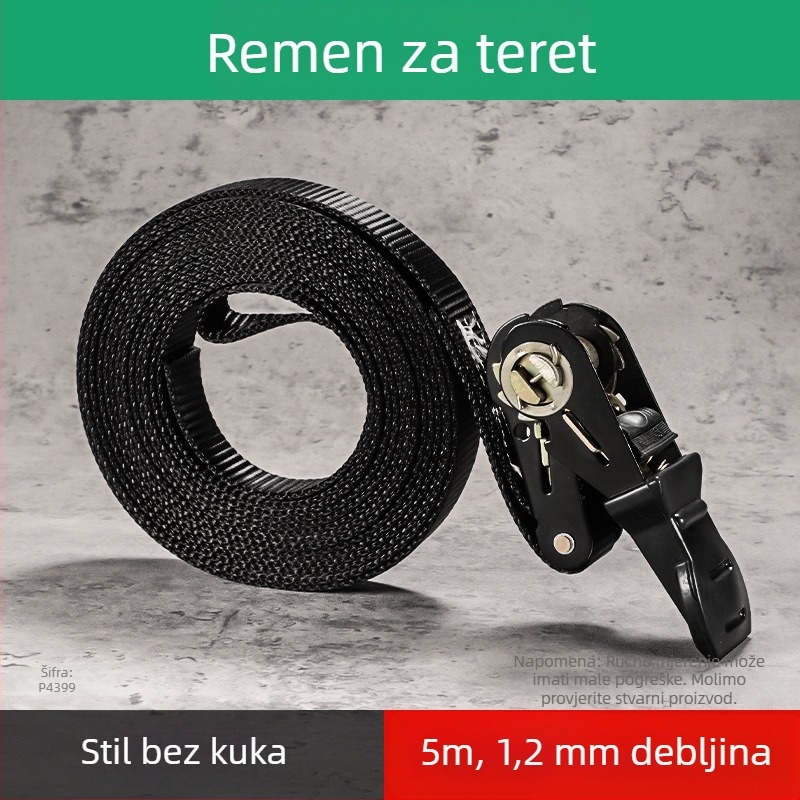 Teretni zatezni remen, debeli poliester, dvostruka kuka, nosivost 800 kg