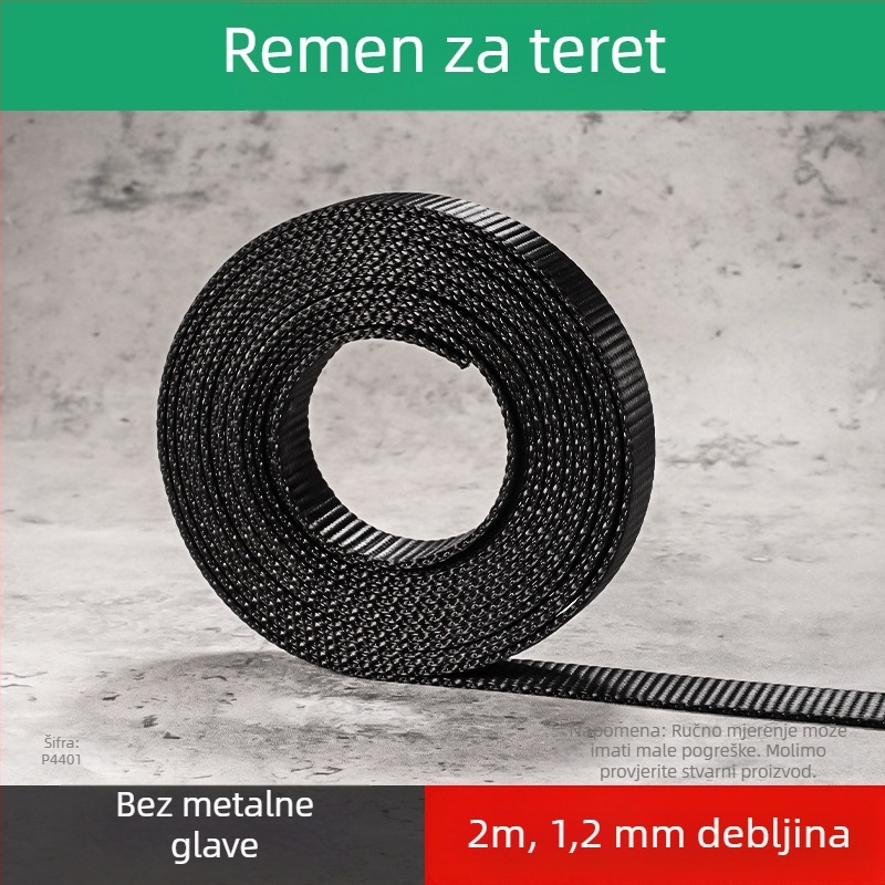 Teretni zatezni remen, debeli poliester, dvostruka kuka, nosivost 800 kg