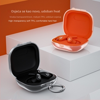 Zaštitna futrola za bežične slušalice Power Beats Fit - TPU, prozirna meka kućišta, ubrizgavanje oblikovanja, Apple kompatibilan, podrška prilagodbi