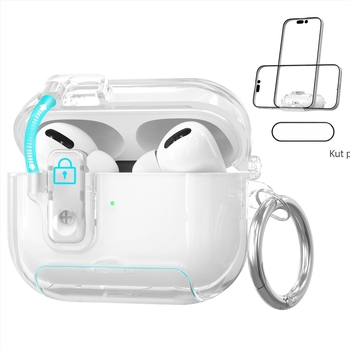 Zaštitni kućište za AirPods Pro 2/3, prozirna TPU ljuska i pop-up poklopac