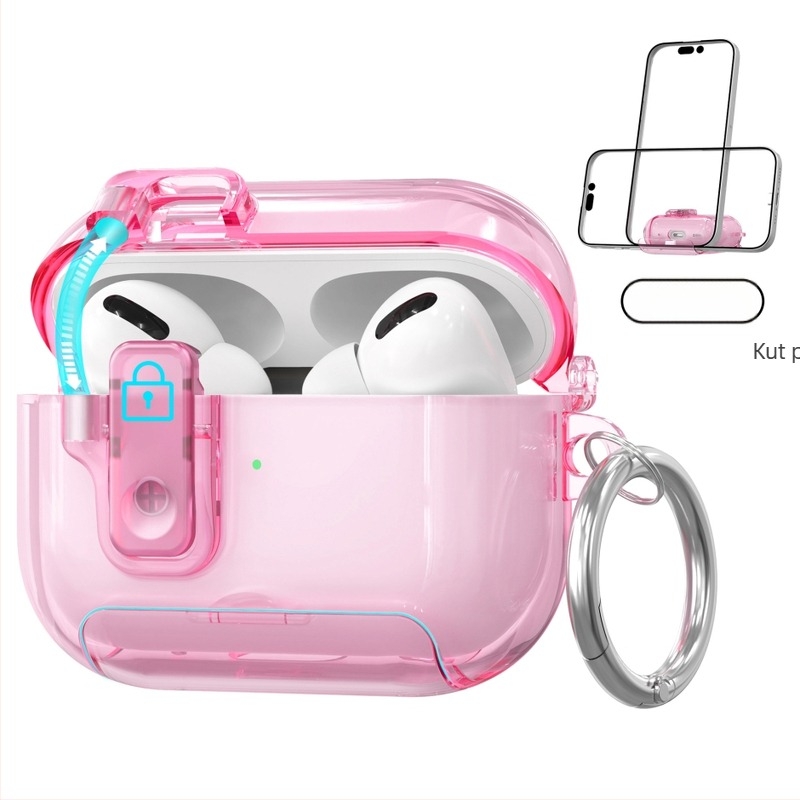 Zaštitni kućište za AirPods Pro 2/3, prozirna TPU ljuska i pop-up poklopac