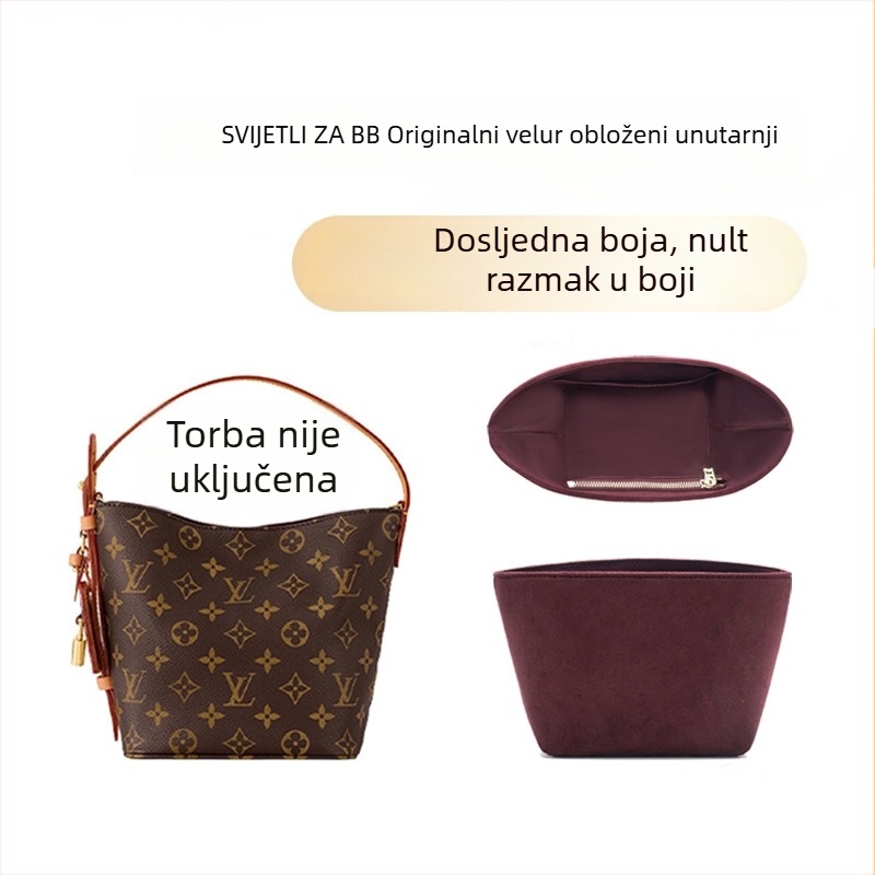 Unutarnji organizator za Louis Vuitton All-in BB bucket bag s originalnom velurovom podstavom, unutarnja torbica i srednja torbica, dodaci za prilagodbu potpore torbe, japanski stil
