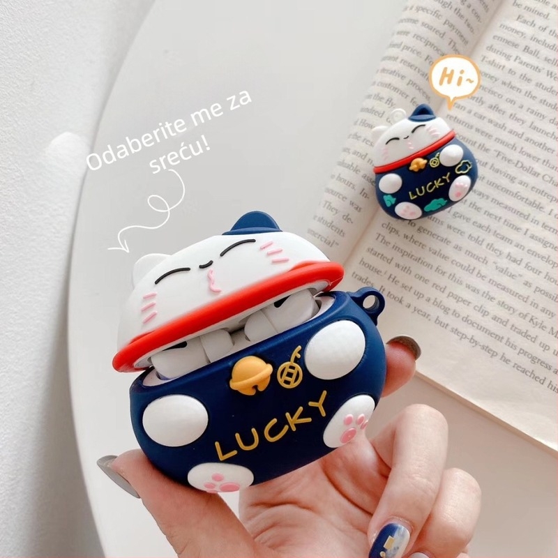 Silikonska futrola za AirPods Pro s motivom slatke mačke, kompatibilna s 2. i 3. generacijom Apple Bluetooth slušalica