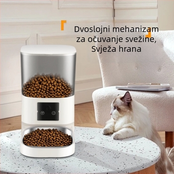 Pametni poslužitelj hrane za kućne ljubimce s kamerom, automatsko doziranje hrane, HD širokokutno praćenje, kontrola putem APP-a, univerzalna kompatibilnost, težina 1,6 kg