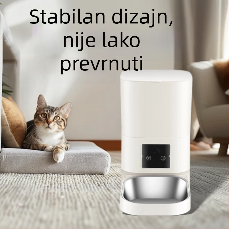 Pametni poslužitelj hrane za kućne ljubimce s kamerom, automatsko doziranje hrane, HD širokokutno praćenje, kontrola putem APP-a, univerzalna kompatibilnost, težina 1,6 kg