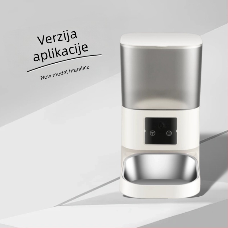Pametni poslužitelj hrane za kućne ljubimce s kamerom, automatsko doziranje hrane, HD širokokutno praćenje, kontrola putem APP-a, univerzalna kompatibilnost, težina 1,6 kg