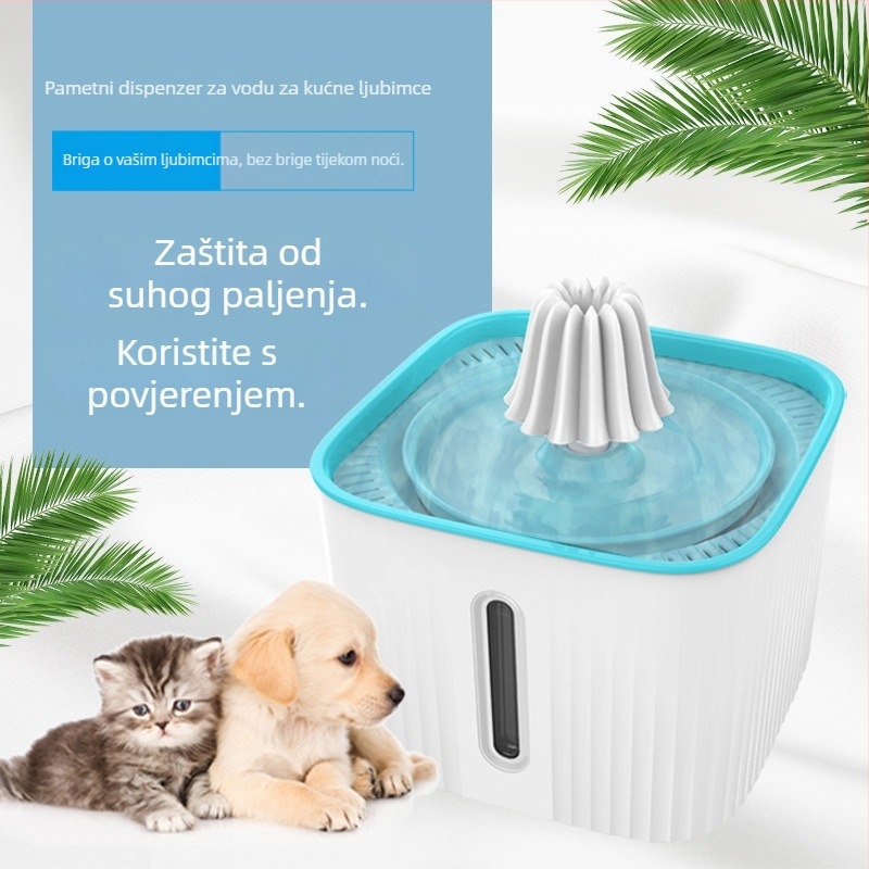 Dispenzer za vodu za kućne ljubimce s automatskom cirkulacijom i inteligentnim filtrom – napajanje iz utičnice, odvojivi, pogodan za mačke i pse