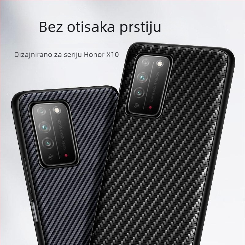 Kućište za telefon Huawei Honor X10/X10 Max, potpuno pokrivanje, otpornost na padove, Kevlar 5G verzija, umjetna koža, poslovni stil