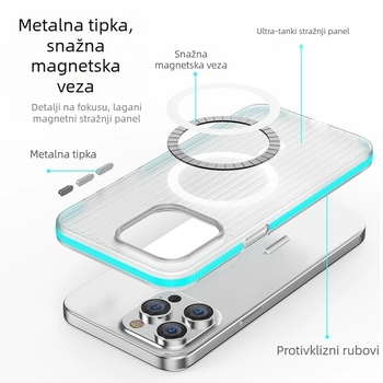 Kućište za telefon s magnetskim prianjanjem, otporno na pad, odvod topline, mat PC materijal, kompatibilno s iPhone 12–14 serijom (Ring Gold Horse)