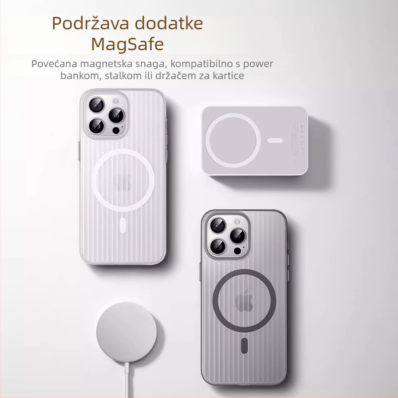 Kućište za telefon s magnetskim prianjanjem, otporno na pad, odvod topline, mat PC materijal, kompatibilno s iPhone 12–14 serijom (Ring Gold Horse)