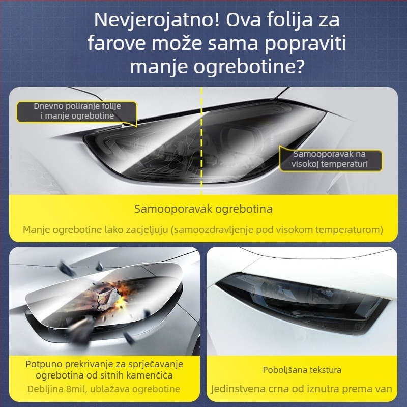 Mercedes-Benz TPU zaštitni film za svjetla za A-klasu, B-klasu, C-klasu i E-klasu – otporan na ogrebotine, automatsko zatamnjenje