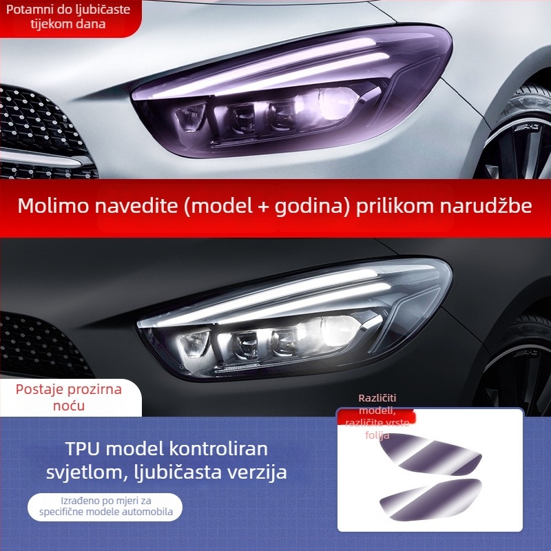 Mercedes-Benz TPU zaštitni film za svjetla za A-klasu, B-klasu, C-klasu i E-klasu – otporan na ogrebotine, automatsko zatamnjenje