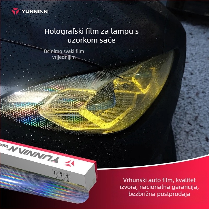 Honeycomb laserska folija za svjetla automobila i motocikla - zaštitni film za prednja i stražnja svjetla, PVC materijal, branda Cloud Carriage